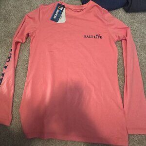 NWT Salt Life Long Sleeve Tee Small Coral